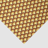 Kunstdegolfpatroon - chocolade en geel tissuepapier (Detail)