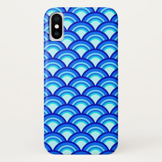 Kunstdegolfpatroon - kobalt en hemelblauw Case-Mate iPhone case (Achterkant)