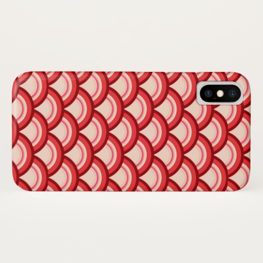 Kunstdegolfpatroon - koraalrood en roze Case-Mate iPhone case (Achterkant (horizontaal))