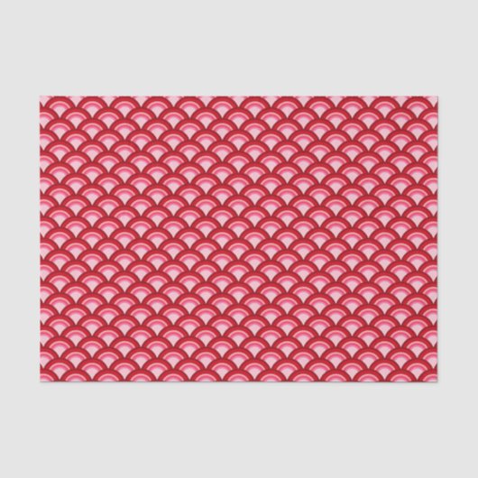 Kunstdegolfpatroon - koraalrood en roze tissuepapier (Voorkant)