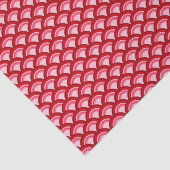 Kunstdegolfpatroon - koraalrood en roze tissuepapier (Detail)