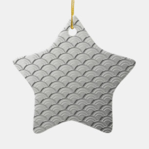 Kunstdegolfpatroon - metallisch zilver gekleurd keramisch ornament