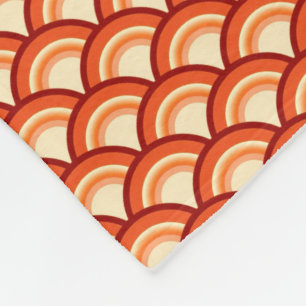 Kunstdegolfpatroon - tangerine sinaasappel fleece deken