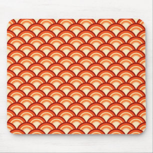 Kunstdegolfpatroon - tangerine sinaasappel muismat