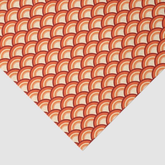 Kunstdegolfpatroon - tangerine sinaasappel tissuepapier (Detail)