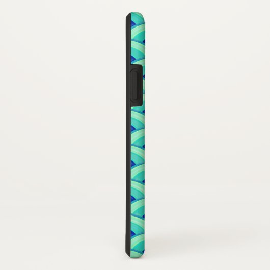 Kunstdegolfpatroon - turkooizen en kobalt Case-Mate iPhone case (Achterkant/rechts)