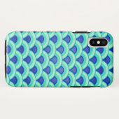Kunstdegolfpatroon - turkooizen en kobalt Case-Mate iPhone case (Achterkant (horizontaal))
