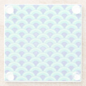 Kunstdegolfpatroon - turkooizen en kobalt glazen onderzetter (Achterkant)