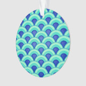 Kunstdegolfpatroon - turkooizen en kobalt ornament (voorkant)