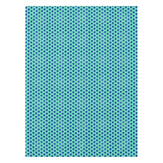 Kunstdegolfpatroon - turkooizen en kobalt tafelkleed (Voorkant)