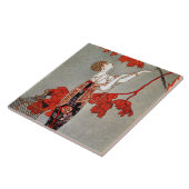 Kunstdeklaag van keramische vintage tegeltje (Zijkant)