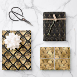 Kunstdeklaag voor gouden en zwarte inpakbladen inpakpapier vel