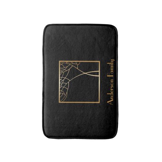 Kunstdeklare goudboom met lijst op zwart badmat (Voorkant Verticaal)