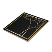 Kunstdeklare goudboom met lijst op zwart tegeltje (Zijkant)