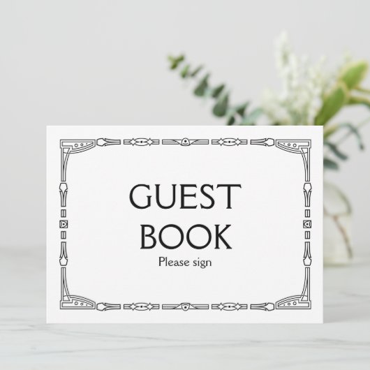 Kunstdekletjes met deco-stijl bruiloft kaart (Staand voorkant)