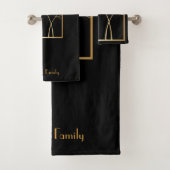 Kunstdekletters voor gouden bomen op zwarte naam bad handdoek (Insitu)