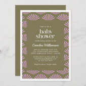 Kunstdeventilatoren in olijven en Lila Baby shower Kaart (Voorkant / Achterkant)