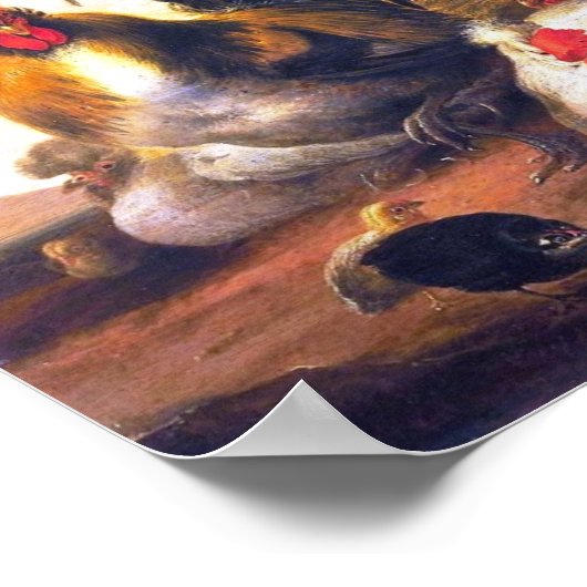  kunstdier-diervogelvlees-kippen-schilderen poster (Hoek)