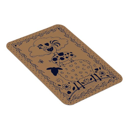 KUNSTDIERENSCHAP, PIG, ROOSTER LAND MAGNEET (Rechterzijde)