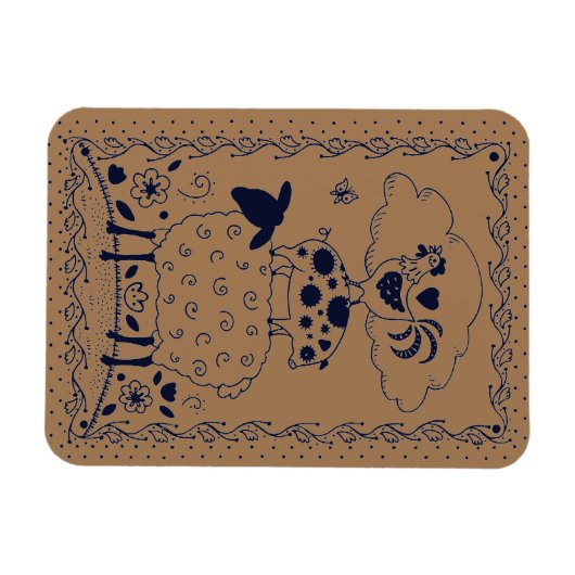 KUNSTDIERENSCHAP, PIG, ROOSTER LAND MAGNEET (Horizontaal)