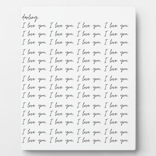 Kunstdisplay 'Darling I Love You' Fotoplaat (Voorkant)