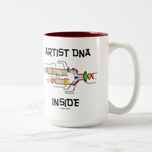 KunstDNA Inside (DNA-replicatie) Tweekleurige Koffiemok (Rechts)