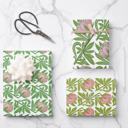 Kunstdr. roze waslappen inpakpapier vel (Voorkant)