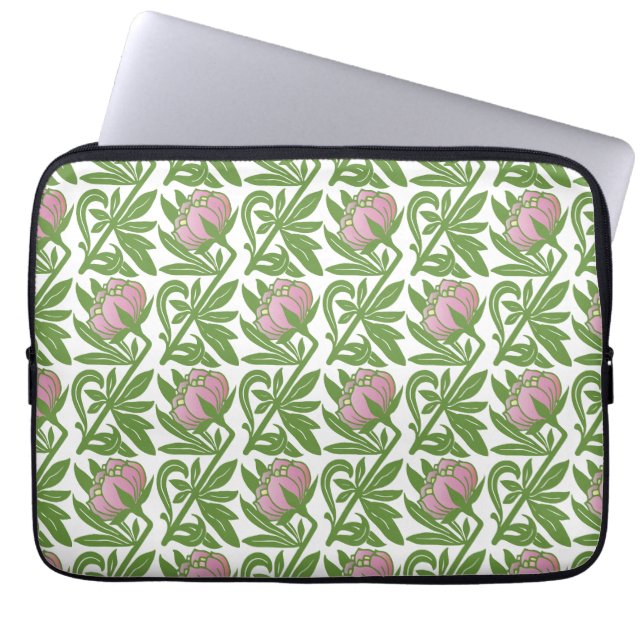 Kunstdr. roze waslappen laptop sleeve (Voorkant)