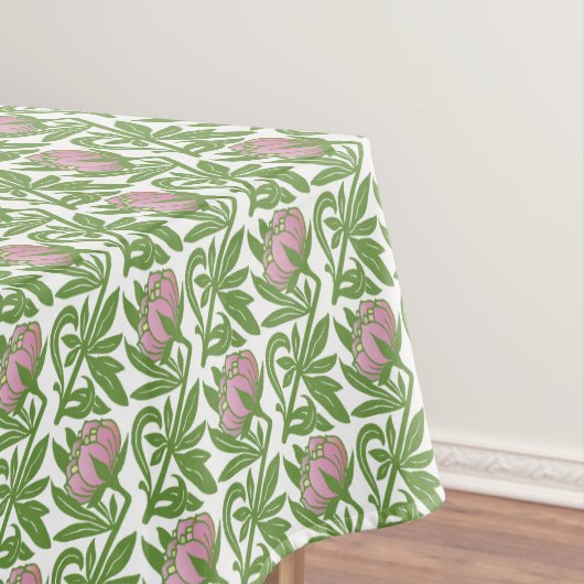Kunstdr. roze waslappen tafelkleed (Voorbeeld)