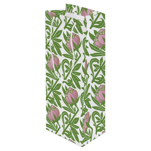 Kunstdr. roze waslappen wijn cadeautas (Achterkant Gekanteld)