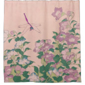 kunstdragonfly en bloemen schilderen douchegordijn (Voorkant)
