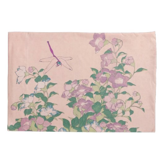 kunstdragonfly en bloemen schilderen kussensloop (Achterkant)