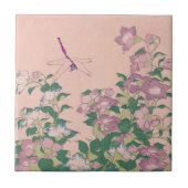  kunstdragonfly en bloemen schilderen tegeltje (Voorkant)