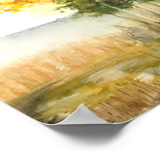 Kunstdruk herfstlandschap poster (Hoek)