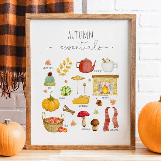 Kunstdruk in de herfst - kunstdecor voor de muur poster
