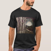 Kunstdruk op het shirt "Aspens in Moonlight"