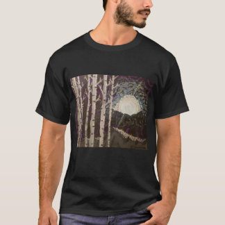 Kunstdruk op het shirt "Aspens in Moonlight"