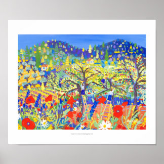 Kunstdrukken: Kersen, papavers en Daisies Provence Poster