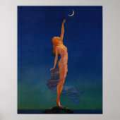 kunstdrukken, "Reaching for the Moon" Retro Poster (Voorkant)