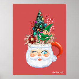 kunstdrukken voor de kerstMok Poster