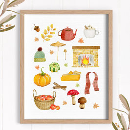 kunstdrukkunst in de herfst - kunstdecor voor de w poster