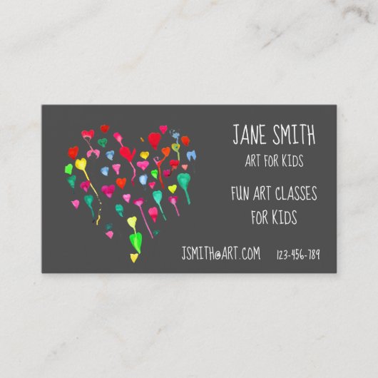 Kunsteeraar Kunst voor kinderen Visitekaartje (Voorkant)