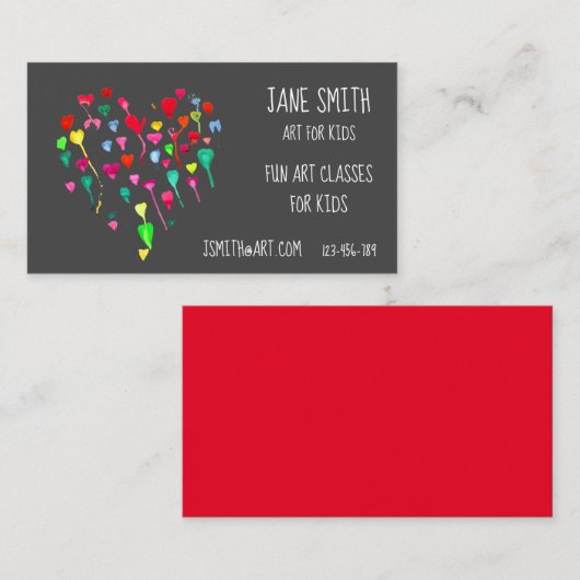 Kunsteeraar Kunst voor kinderen Visitekaartje (Voorkant / Achterkant)