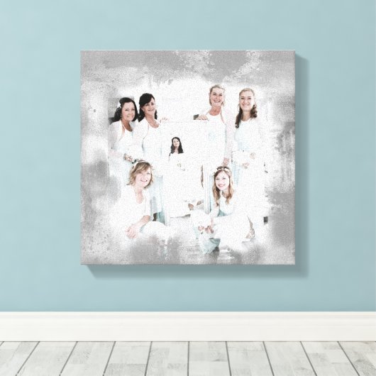 Kunsteffect Familiefoto Huwelijksportret Canvas Afdruk (Insitu (Houten vloer))