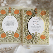  Kunsten & Ambachten Sinaasappel Bloemen Huwelijk Folie Uitnodiging
