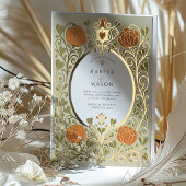  Kunsten & Ambachten Sinaasappel Bloemen Huwelijk Folie Uitnodiging