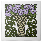  Kunsten en ambachtelijke Paarse Geraniums Tegeltje (Voorkant)