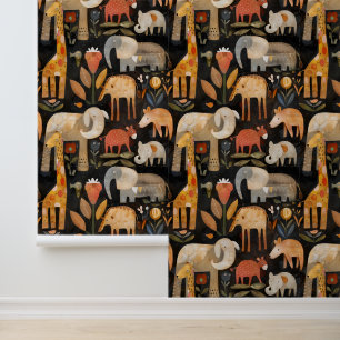 Kunsten en ambachten geïnspireerd Safari dieren Behang