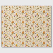 Kunsten en ambachten Schotse distel en wilde bloem Cadeaupapier (Vlak)