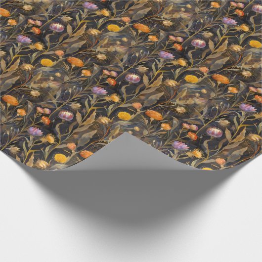 Kunsten en ambachten Schotse distel en wilde bloem Cadeaupapier (Hoek)